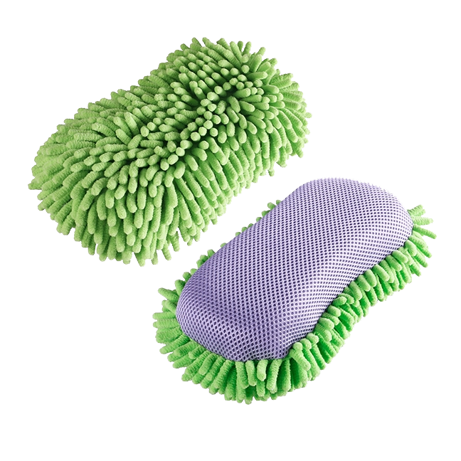 Miếng bọt biển rửa xe Chenille 2 trong 1 của Aweltec, M&aacute;y ch&agrave; bọ dạng lưới,