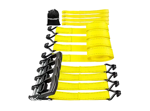 AWELCRAFT D&acirc;y đai Ratchet 4PK 4500 lbs 1,5 "x15' M&oacute;c đ&ocirc;i J V&ograve;ng mềm