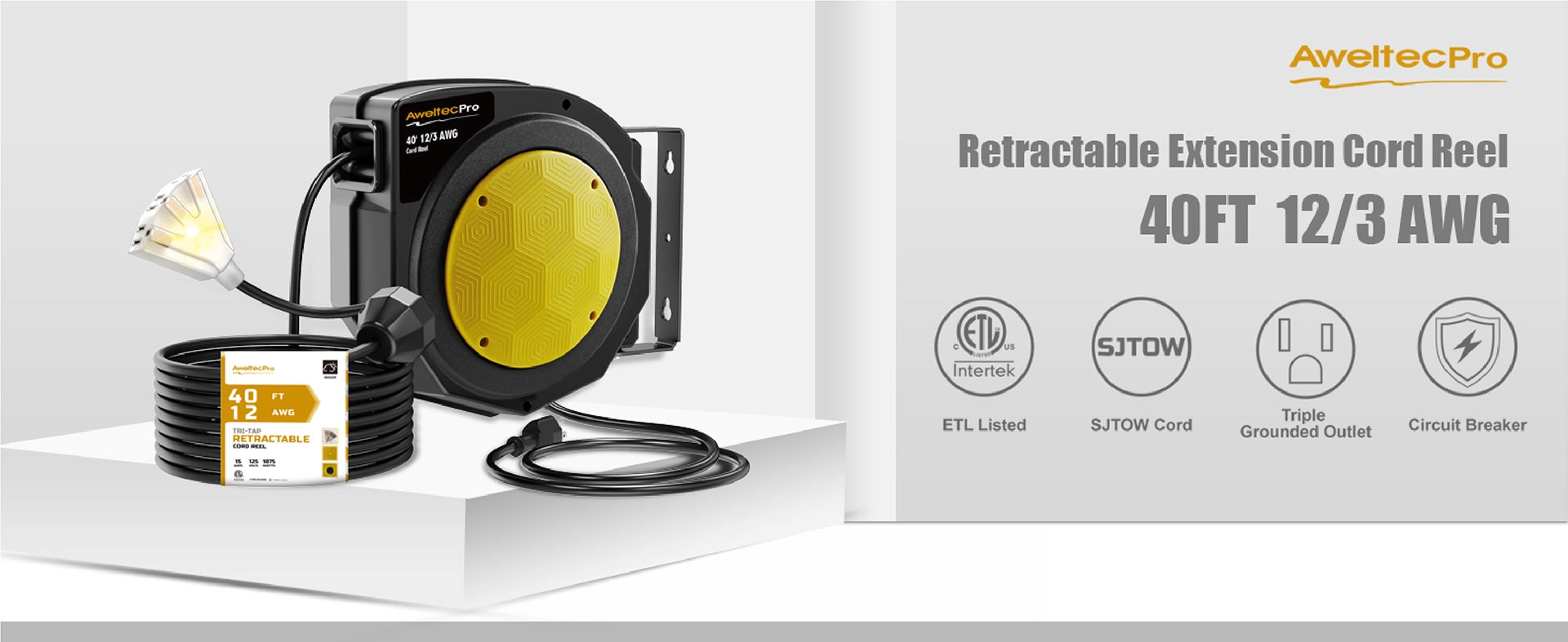 Cuộn dây nối dài có thể thu vào AweltecPro 40FT